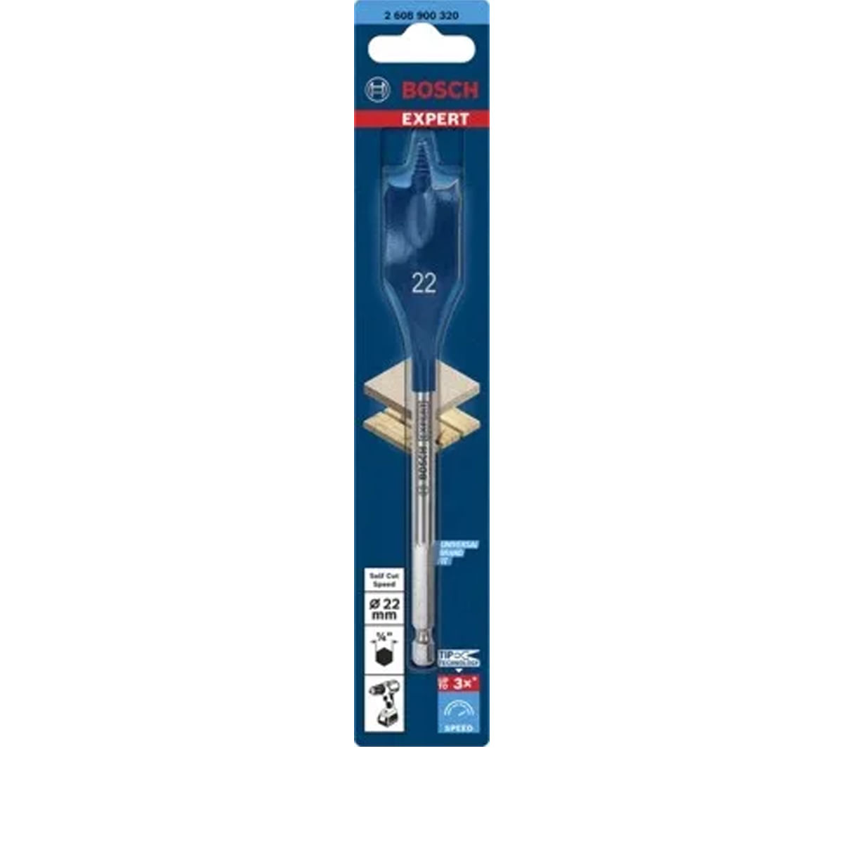 Broca Chata Encaixe Hexagonal Ø22mm X 152mm 1-4 Speed Bosch 69450_0.jpg